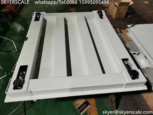 শিল্প 5 টন ক্ষমতা কার্বন ইস্পাত 1.2 * 1.5m ডিজিটাল প্ল্যাটফর্ম মেঝে স্কেল A12E সূচক সঙ্গে