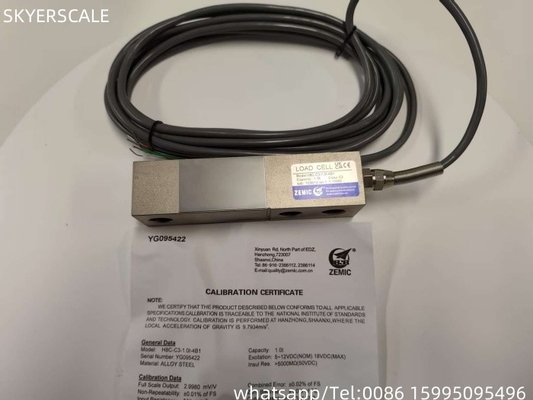 ZEMIC H8C 1 টন C3 শ্রেণীর Shear Beam Load Cell Transducer OIML NETP সেন্সর ওজন জন্য