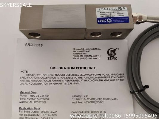 H8C 2t C3 Shear Beam Load Cell ZEMIC Transducer ওআইএমএল নেটপি সেন্সর ওজন পরিমাপের জন্য