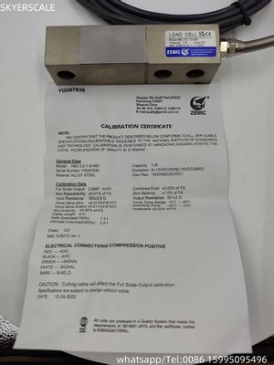 Zemic H8C-C3-1T একক পয়েন্ট শিয়ার বিম লোড সেল 1000 কেজি ফোর্স সেন্সর